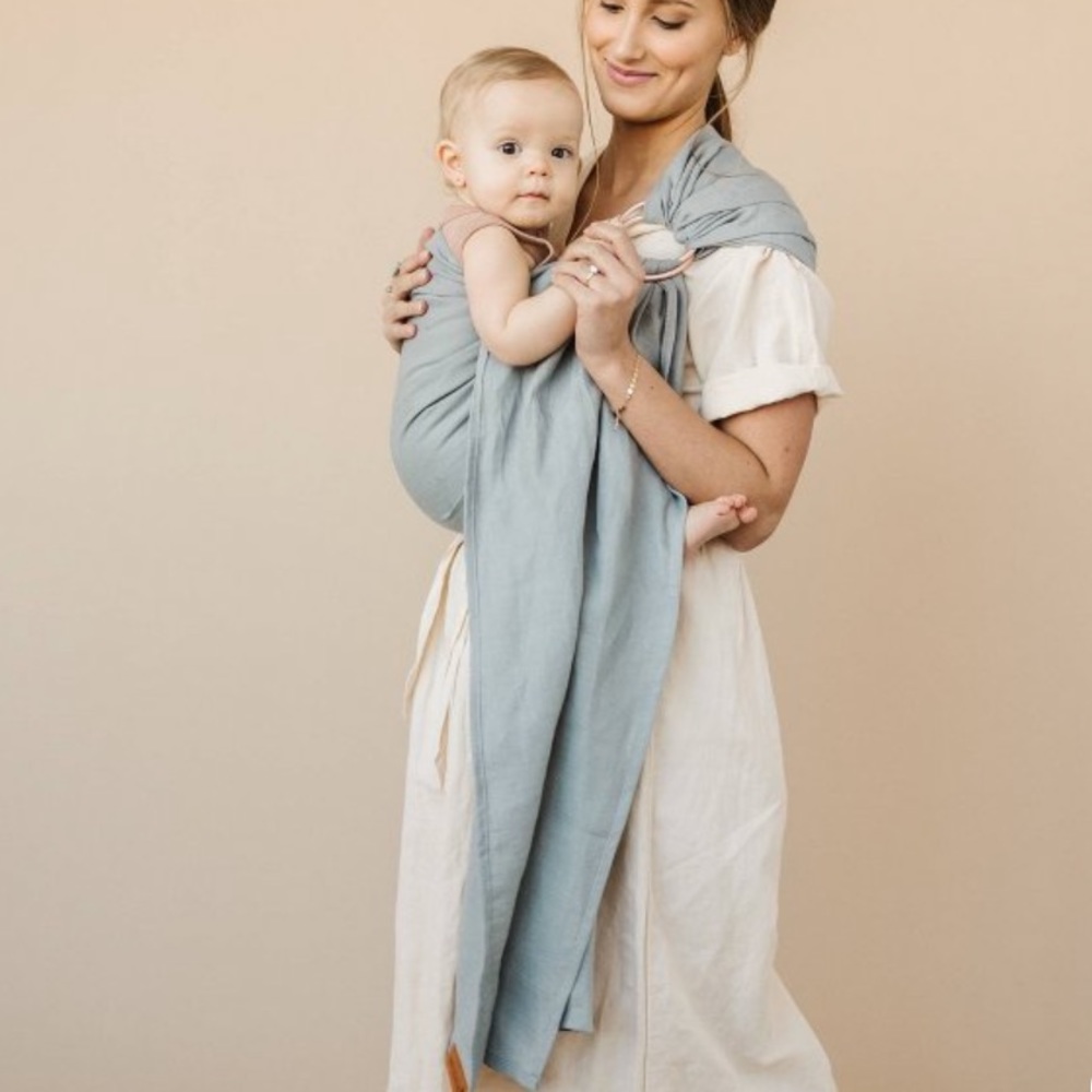 Wildbird Ring Sling - Rose Gold rings and Periwinkle/Lavender Linen Sling